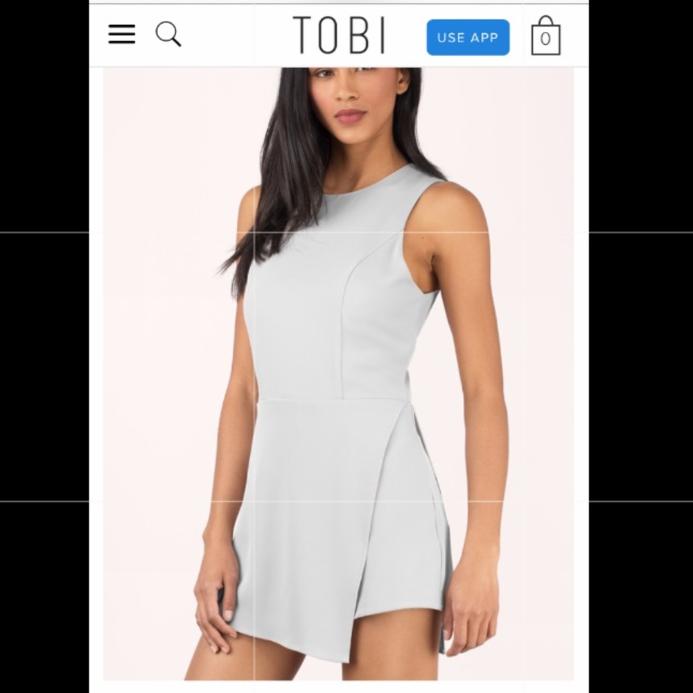 TOBI diem grey crepe romper S/P